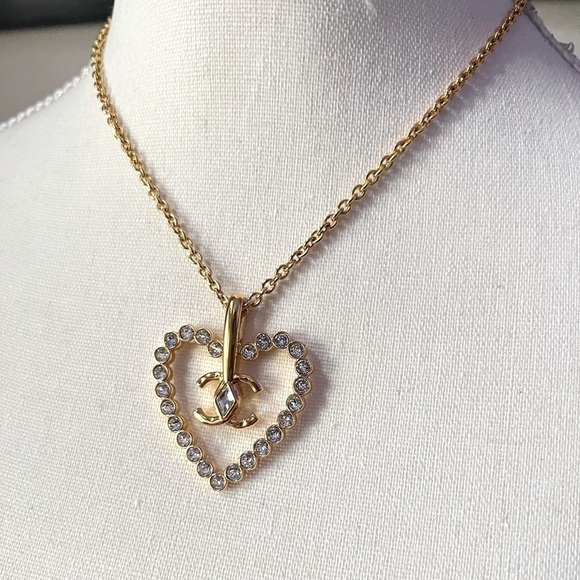 CHANEL Gold and Silver Heart Necklace - Picture 1 of 8